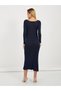 Ribbed Knit Cut-Out Detail Sweater Midi Dress - 4