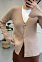 Camel Two Button Cardigan - 2