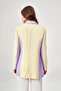 Color Blocked Yellow/lilac Blazer Jacket - 5