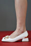 Women's V Buckle Short Heeled Shoes Valerio White - 6