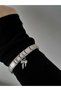 Steel Stone Ribbon Italian Charm Bracelet