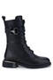 Women's Genuine Leather Black Leather Casual Boots