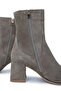 Women's Genuine Leather Mink Suede Heeled Boots - 4