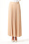 Crepe Knitted Pleated Beige Skirt