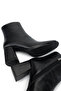 Women's Genuine Leather Black Floater Heeled Boots - 5