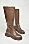 T 996663009   Brown Low Heeled Women's Boots - 8