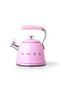 50's Style Pink Stovetop Whistling Kettle 2.3 Lt - 2