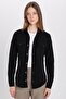 Slim Fit Long Sleeve Winter Lumber Double Plain Men's Black Shirt with Pocket Cover - 6