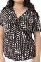 Women's Plus Size Brown Chest Drawstring Detail Lycra Blouse 65N38548 - 4