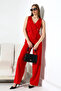 Red Women's Sleeveless Double Breasted Lapel Button Detail Jumpsuit – Modern and Stylish Design - 6