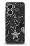 Realme C55 Case Hd Printed Case - Black Heart and Notes + Full Screen Protector