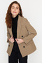 Cream Beige Oversize Woven Blazer Jacket Twoaw23Bc00019 - 2