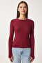 Women's Burgundy Stone 2 Pack Crew Neck Basic Knitted Blouse Cr00440 - 7