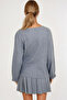 Women's Dark Gray Double Breasted Collar Elastic Sleeve Blouse Alc-X12929 - 5