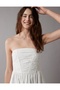 Ae Poplin Midi Dress - Strapless Ruched Fit - 2