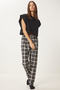 Women's Black and White Patterned Soft Textured Knitted Pajama Bottoms Ce00089 - 3