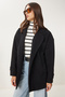 Women's Black Double Breasted Lapel Cashmere Coat Dd01342 - 4