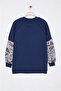Navy Blue Oversize Sleeve Detailed Knitted Tunic Tctaw25Uk00013 - 7
