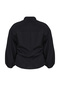 Black Textured Double Breasted Tie Shirt Collar Woven Plus Size Blouse Tbbaw25Af00036 - 8