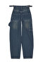 More Sustainable Koyu Mavi Yıkama Efektli Bol Kesim Yüksek Bel Loose Baggy Jeans TWOAW24JE00308 - 13