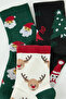 Multicolor 3 Pack Christmas Themed Jacquard Knitted Socks Tedaw25Co00014 - 2