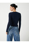 Crew Neck Long Sleeve Hair Knit Patterned Knitwear Sweater - 4