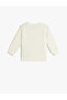 Basic Sweatshirt Long Sleeve Crew Neck Textured with Heart Detail - 2