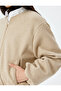 Crop College Bomber Jacket Round Neck Zippered - 5