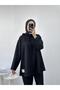 Two-Thread Hoodie with Drawstring Sweatshirt Set - Black - Wide Size Range - 3