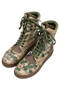 Women's Vegan Leather Green Long Boots - Your Voice Is Like A Song To Me Design - 2