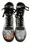 Women's Vegan Leather Gray Long Boots - Magic In The Air Design - 3