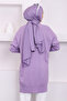 Lilac Crew Neck Mercerized Casual Knitwear Tunic - 4