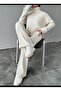 Turtleneck Knitted Pattern Women's Knitwear Set