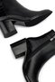 Women's Genuine Leather Black Heeled Boots - 5
