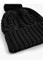 Hair Braid Textured Pom Pom Detailed Layered Beanie - 3