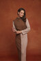 Nidos Coffee Beige Contrast Dress - 6