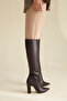 Trooper Brown Matte 10 cm Women's Boots, Heeled Boots
