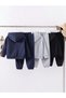 6-Piece Hooded Hooded Sweatshirt-Tracksuit Set for Girls-Boys (Grey Navy Blue Black) - 3