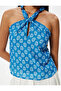 Ethnic Patterned Halter Collar Top - 5