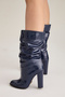 Senza Bellows Navy Blue Patent Leather 10 cm Women's Boots & Bootie, High Heels - 6
