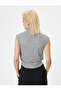 High Neck Zero Sleeve T-Shirt - 4
