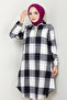 Black Plaid Tunic - Half Zip, Model 6915S982-M - 4