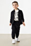 Boys' Parachute Suit with Wolf Embroidered T-Shirt Jacket and Pants 18317