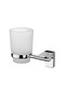 Chrome Lux 4-Piece Bathroom Set Long Towel Holder, Toothbrush Holder, Soap Dish, Robe Holder Set - 5