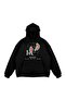 Eternal Levitation Printed Oversize Unisex Black Hoodie - 4