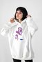 Illusion Woman Printed Oversize Unisex White Hoodie - 3