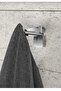Chrome Lux 4-Piece Bathroom Set Long Towel Holder, Toothbrush Holder, Soap Dish, Robe Holder Set - 3