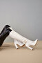 Dream Buckle Detailed White Matte 10 cm Women's Boots, Heeled Boots - 4