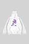 Illusion Woman Printed Oversize Unisex White Hoodie - 4