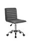 Mid Back Task Chair Comfortable Low Back Leather Swivel Office Desk Chair - Grey